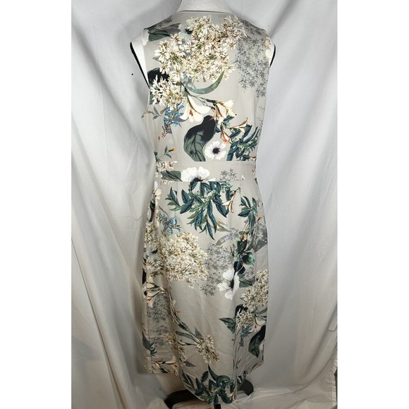 A.B.S Collection Womens Floral Leaves Print Tie Close Wrap Style Dress Size 8 - Picture 3 of 7